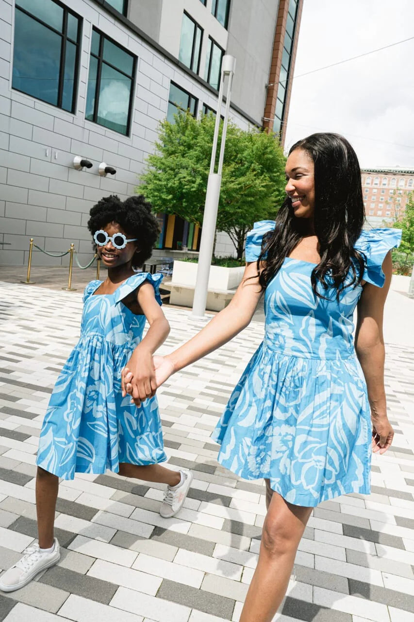 Gabby Mini Dress- Blue - final sale