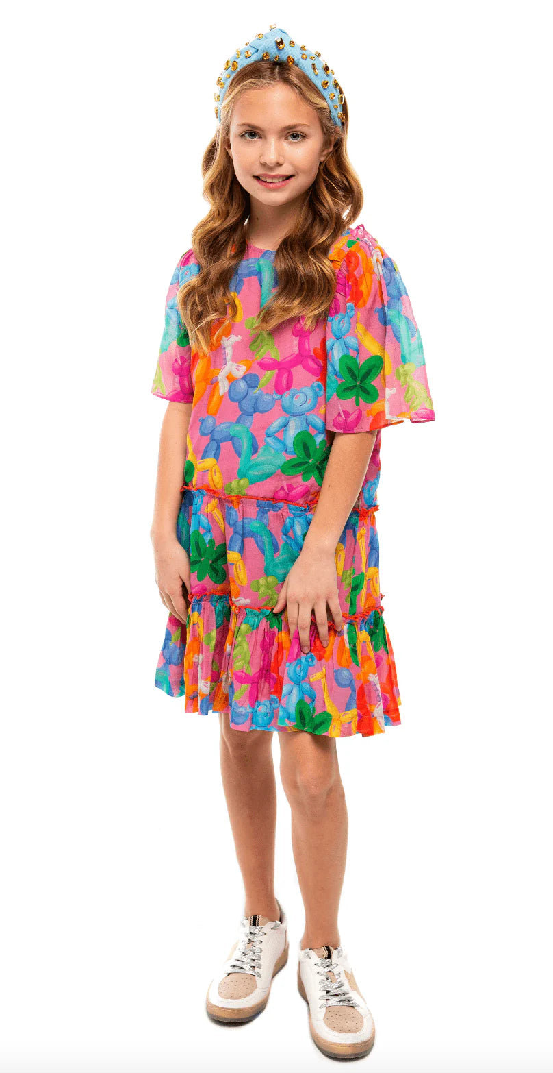 Girls Kennedy Birthday Dress -Balloon Animals - final sale