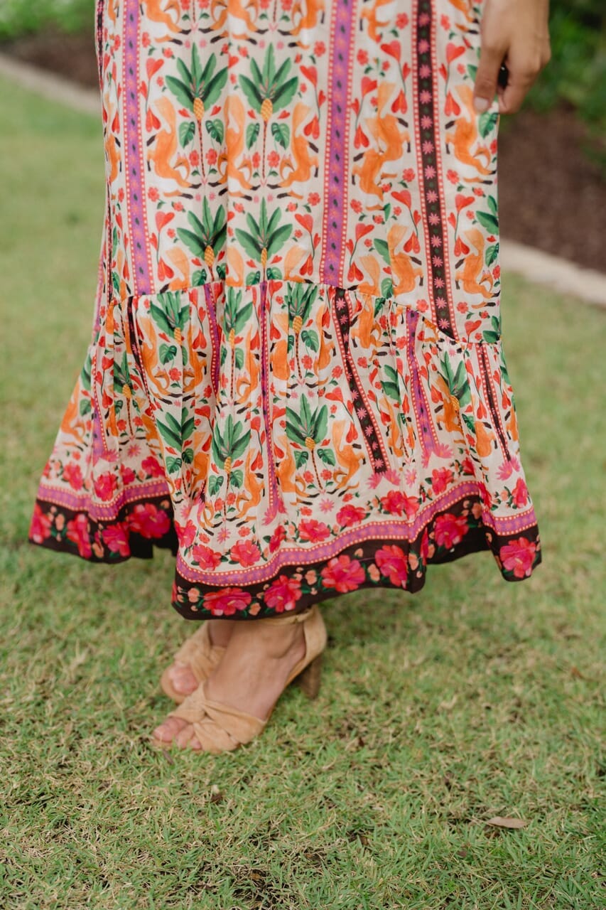 Lydia Flutter Sleeve Maxi Dress