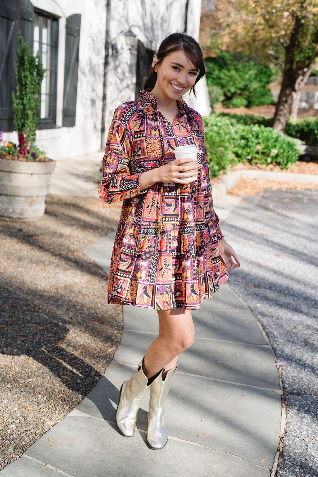 Ollie Mini Dress - Stamp - final sale