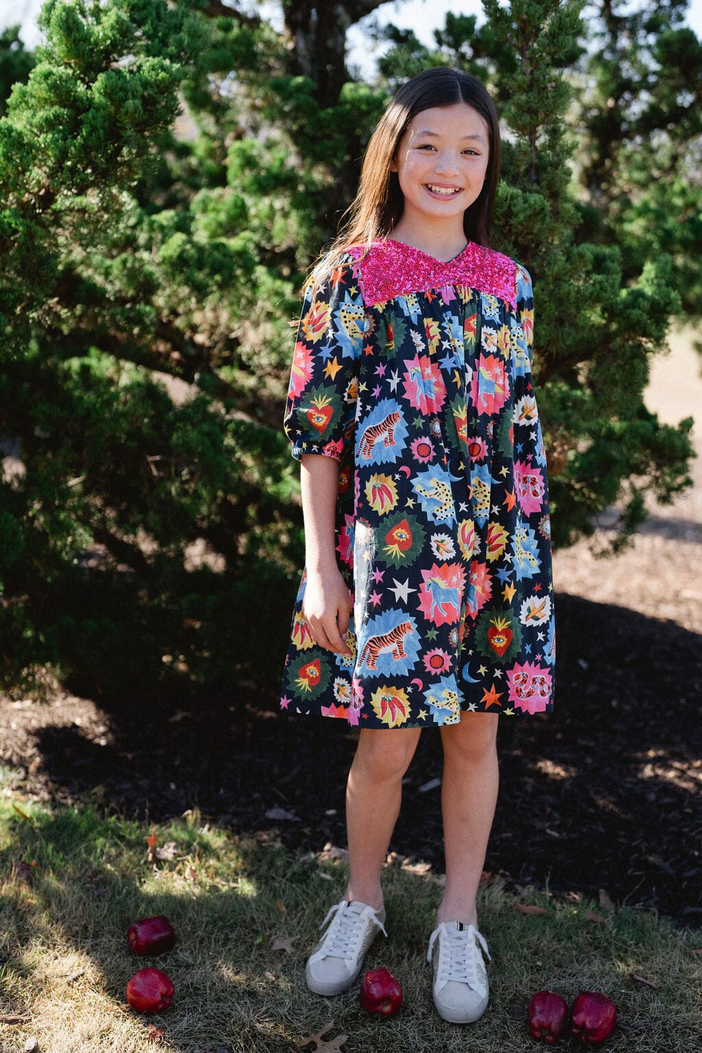 Girls Alice Dress- Black Cosmic - final sale