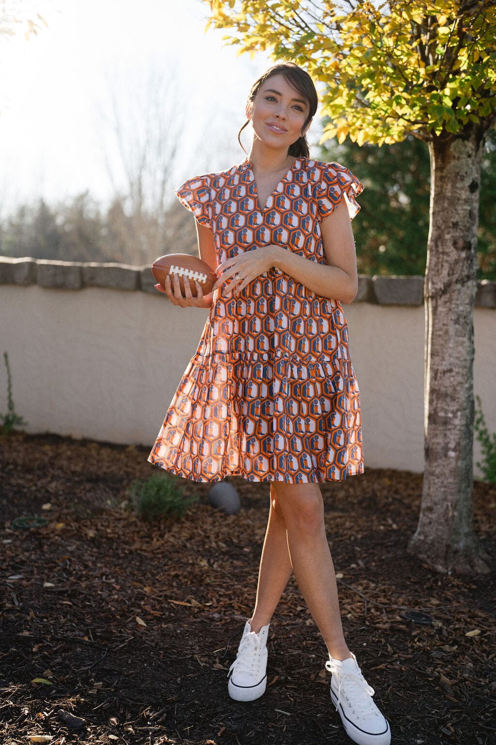 Jenny Flutter Sleeve Gameday Mini Dress - Boot Print  - final sale - final sale