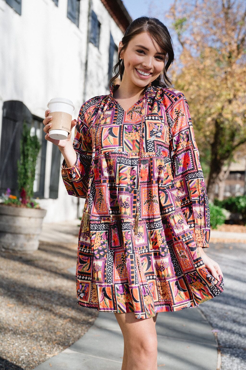 Ollie Mini Dress - Stamp - final sale