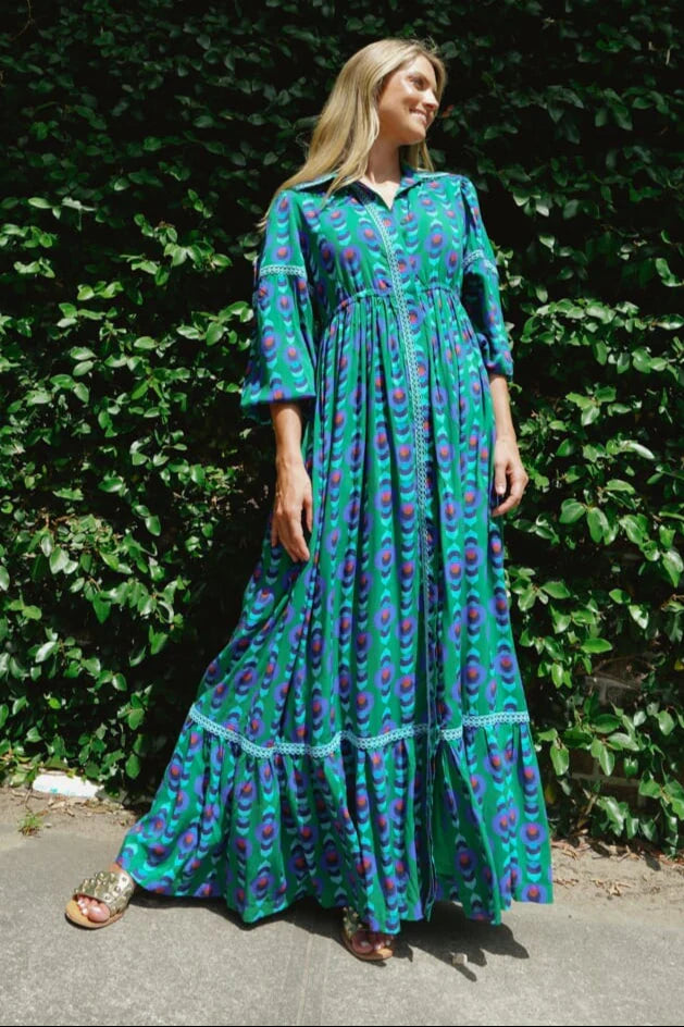 Alexi Maxi Dress- Winter Cobalt Green