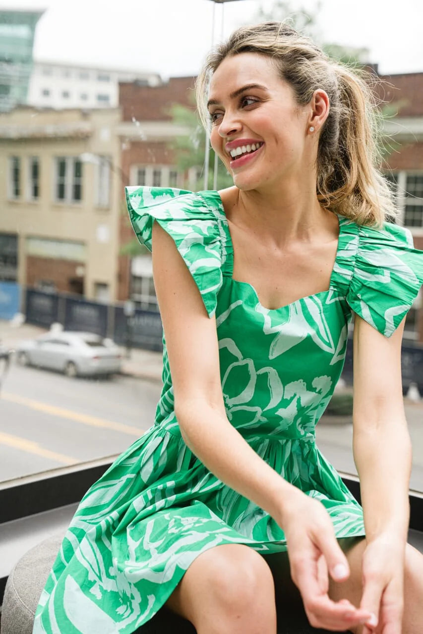 Gabby Mini Dress- Green - final sale