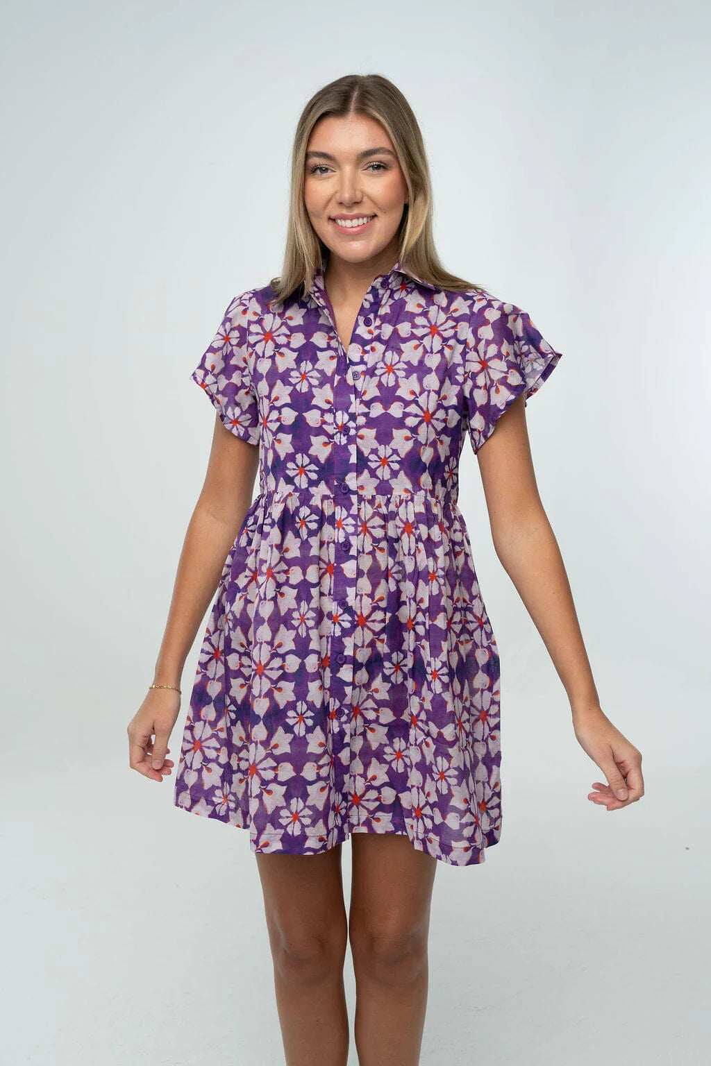 Frenchi Mini Gameday Dress- Purple & Orange