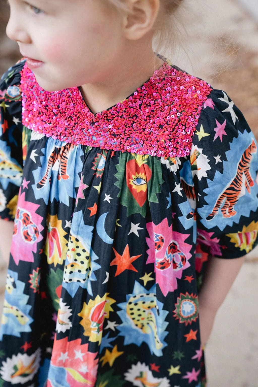 Girls Alice Dress- Black Cosmic - final sale