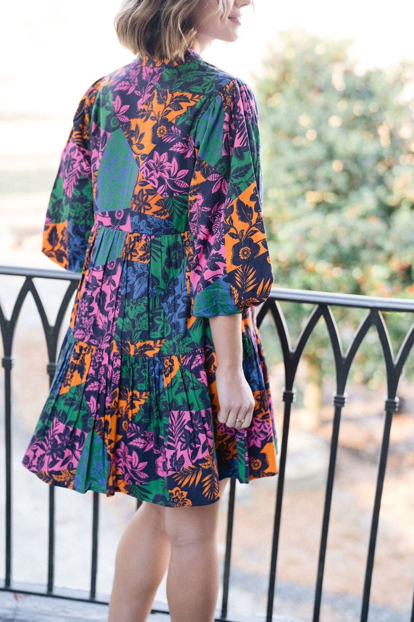 Hattie Dress - Color Block Floral - final sale