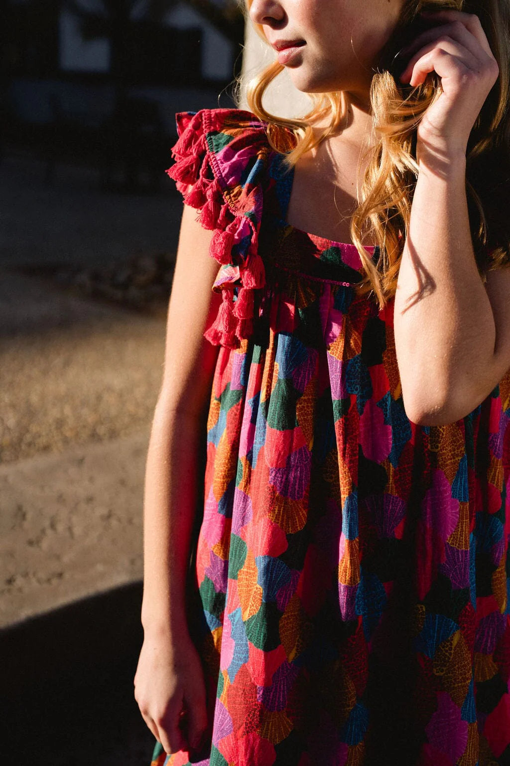 Girls Julie Tassel Sleeve Dress - final sale