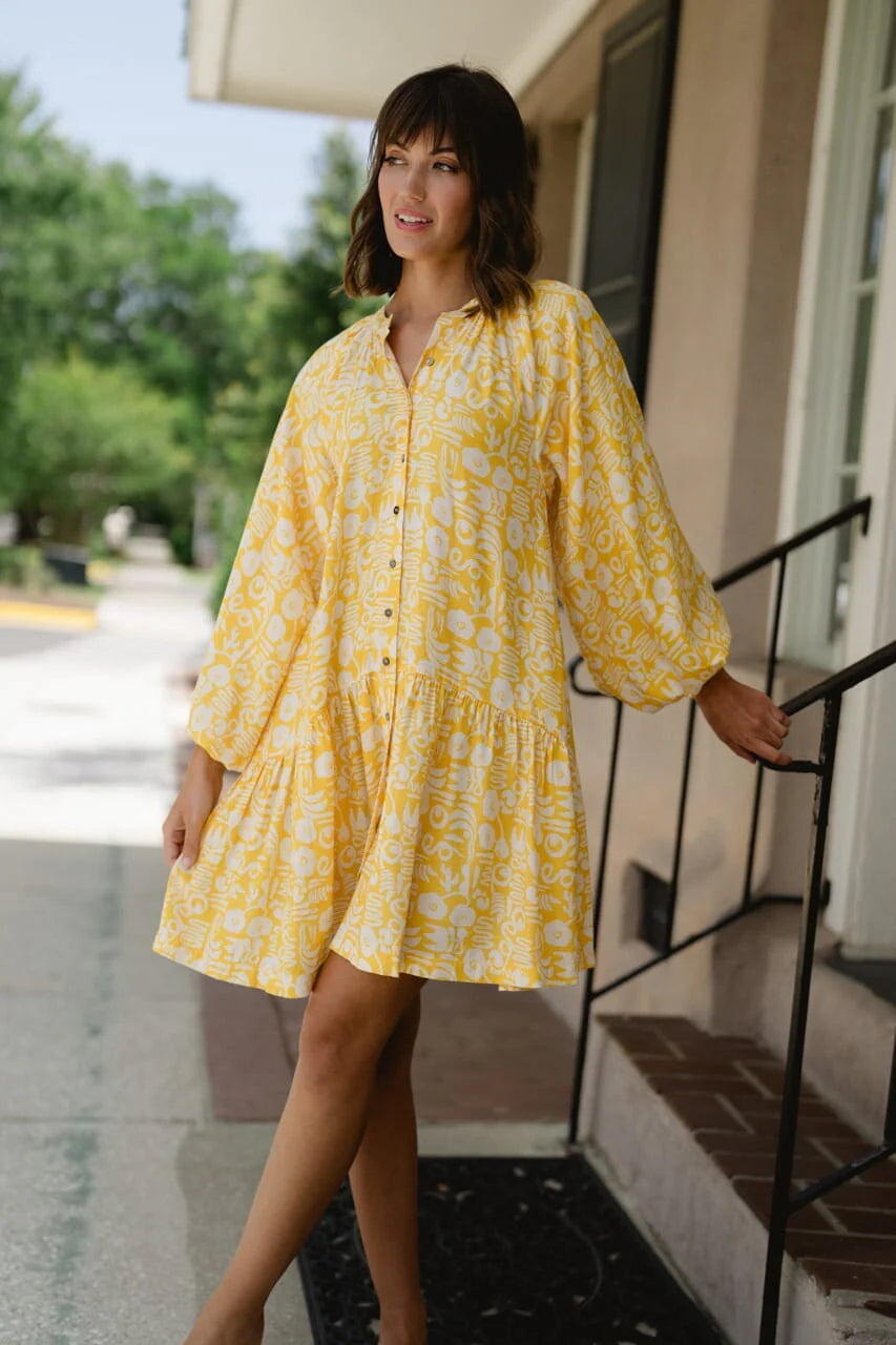 Callie Mini Dress - Yellow