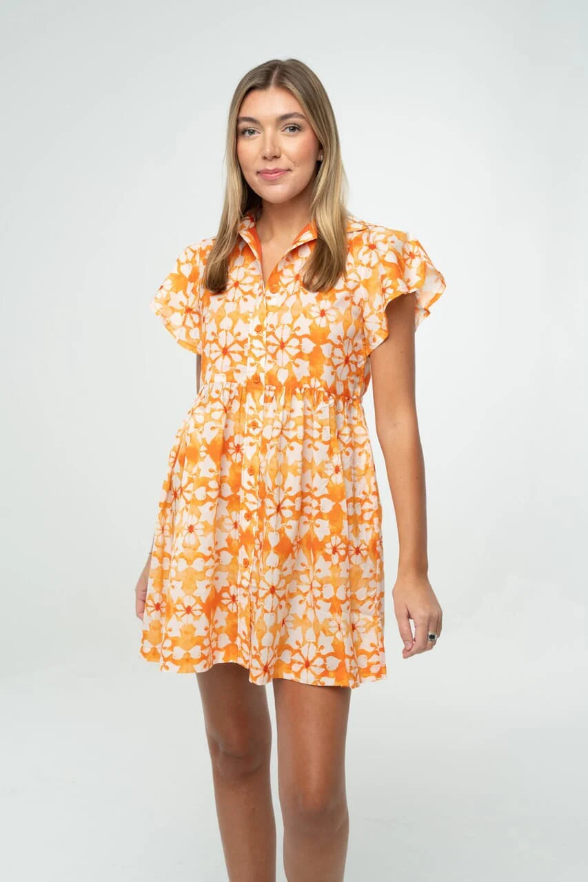 Frenchi Mini Gameday Dress- Orange