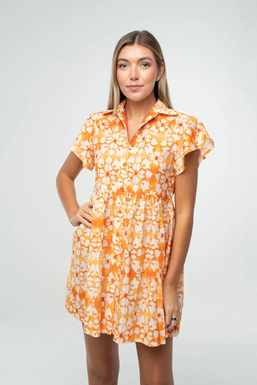 Frenchi Mini Gameday Dress- Orange