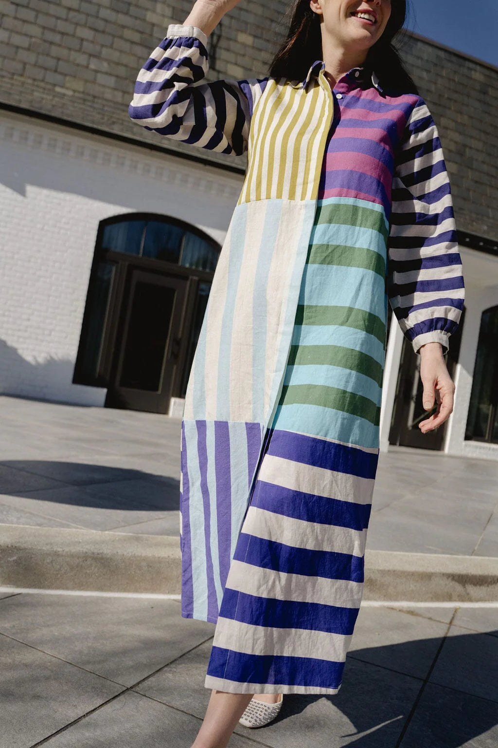 Sienna  Linen Stripe Midi Dress