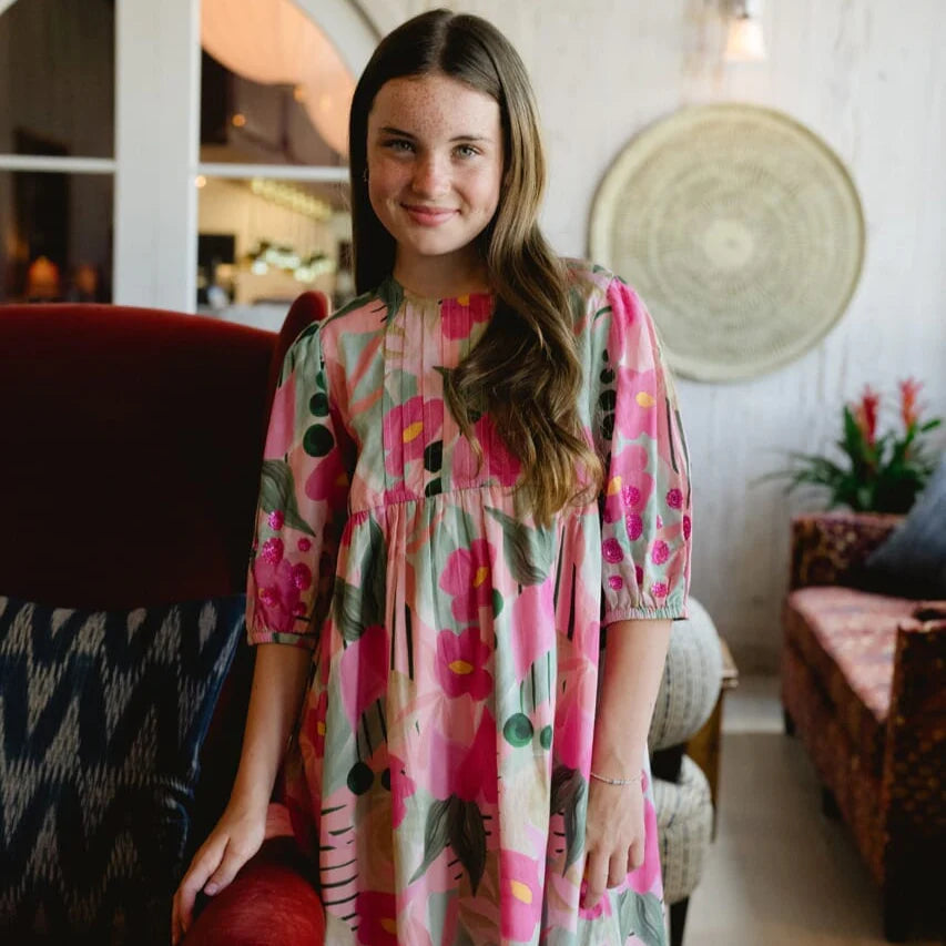 Girls Eva Dress- Frosted Blush