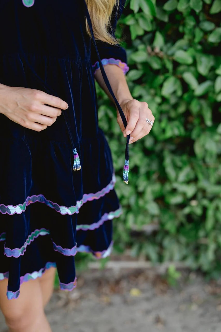 Tucker Mini- Navy Velvet - final sale