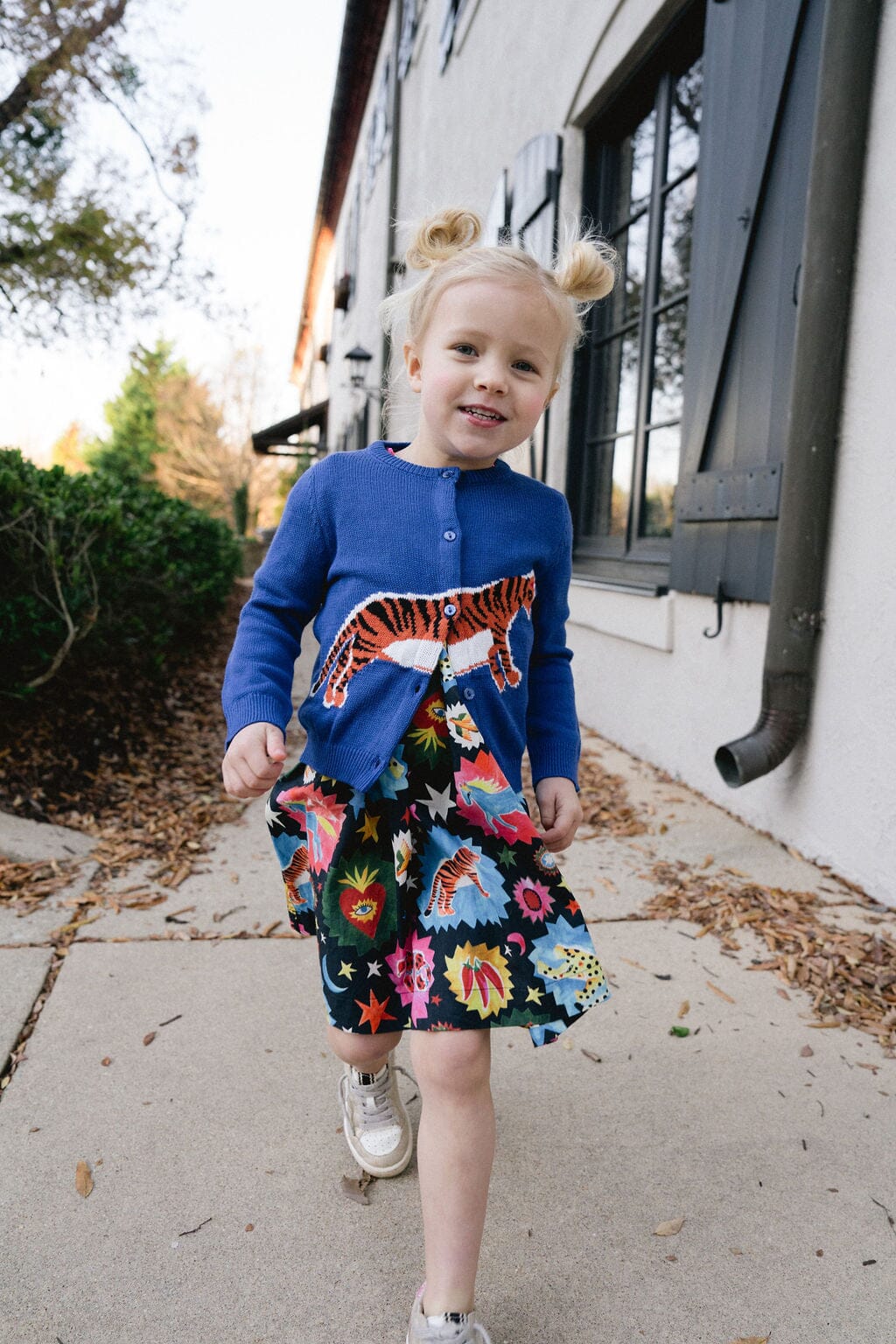 Girls Evelyn Cardigan- Tiger