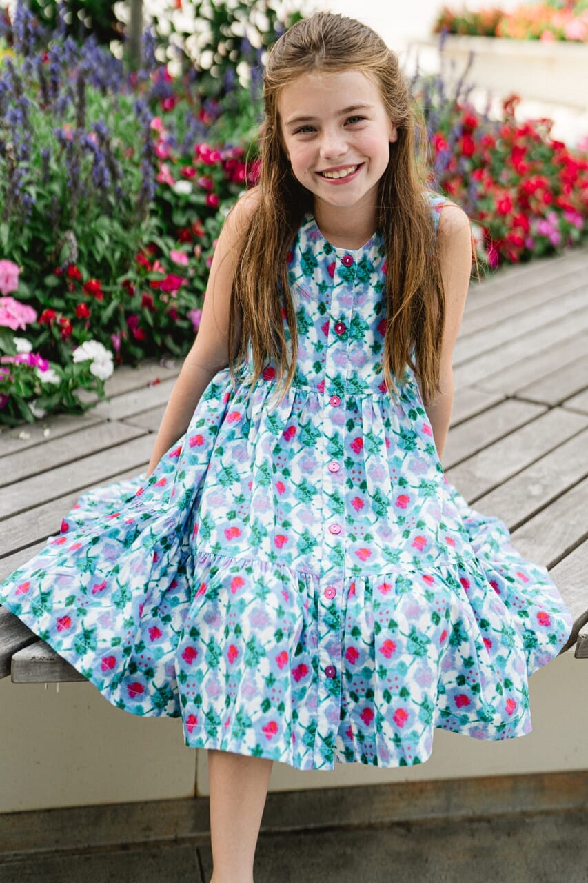 Girls Hanna Dress- Blue Sky - final sale