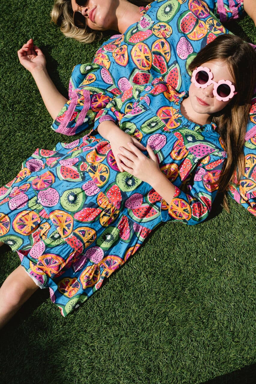 Puff Sleeve Dress- Fruit Punch