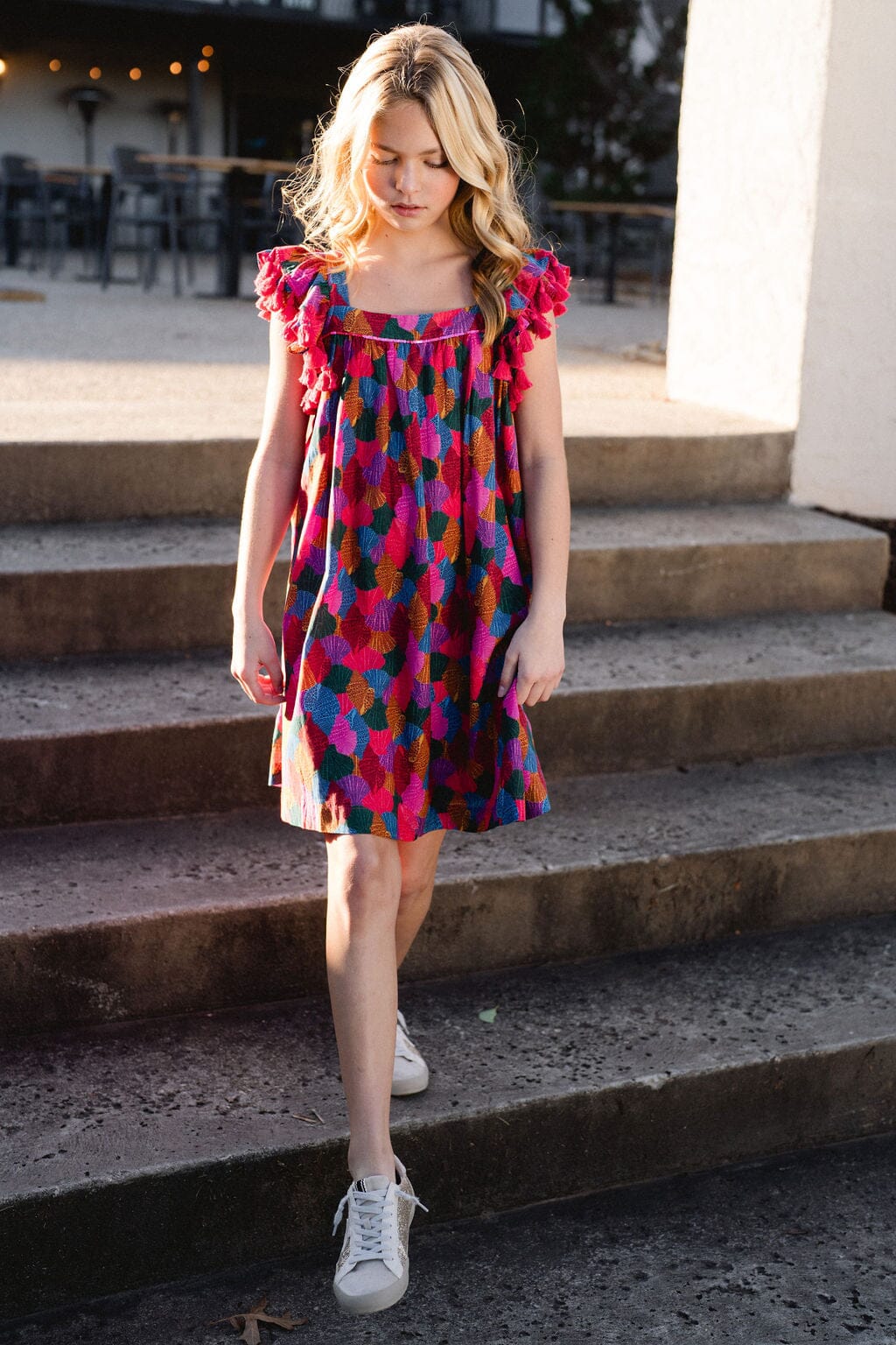 Girls Julie Tassel Sleeve Dress - final sale