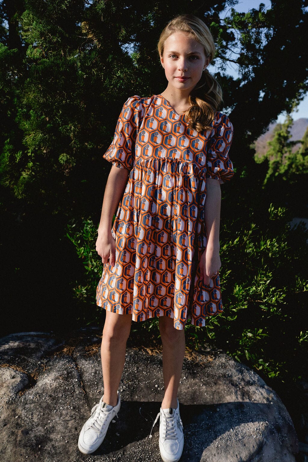 Girls Lotus Relaxed Fit Dress - Boot Print (Sizes 2-6) - final sale