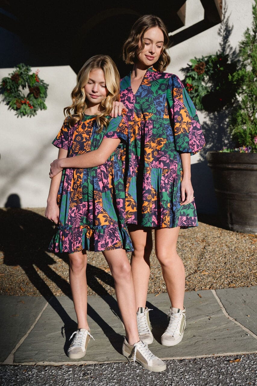 Hattie Dress - Color Block Floral - final sale