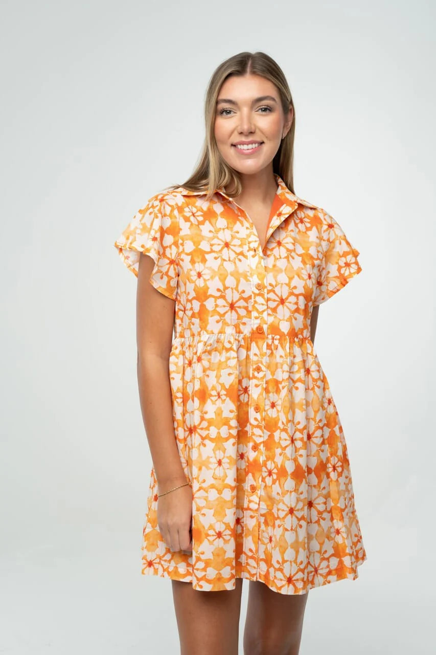 Frenchi Mini Gameday Dress- Orange