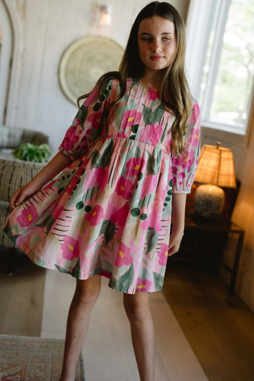 Girls Eva Dress- Frosted Blush