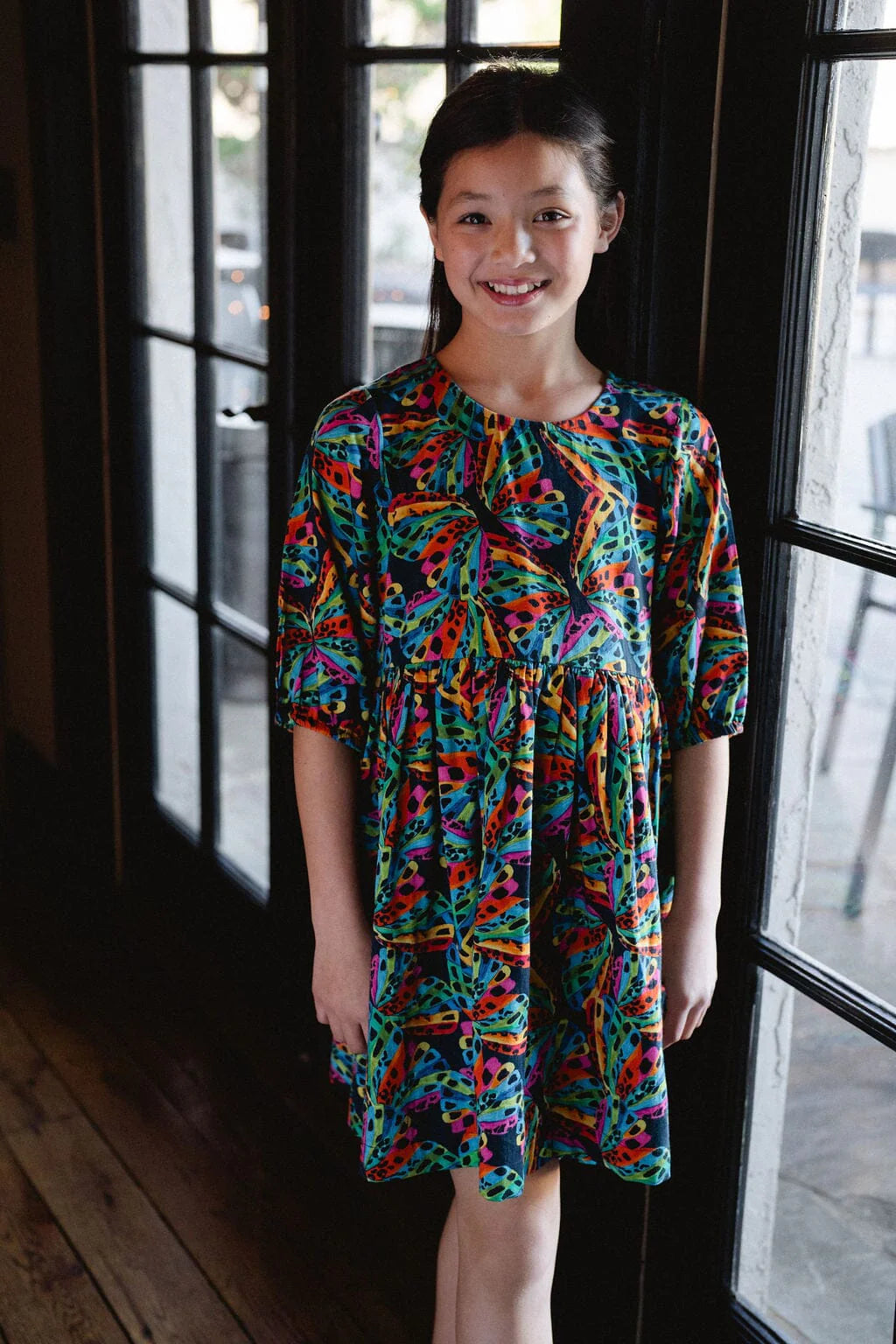 Girls Hattie Dress- Flutter By - final sale