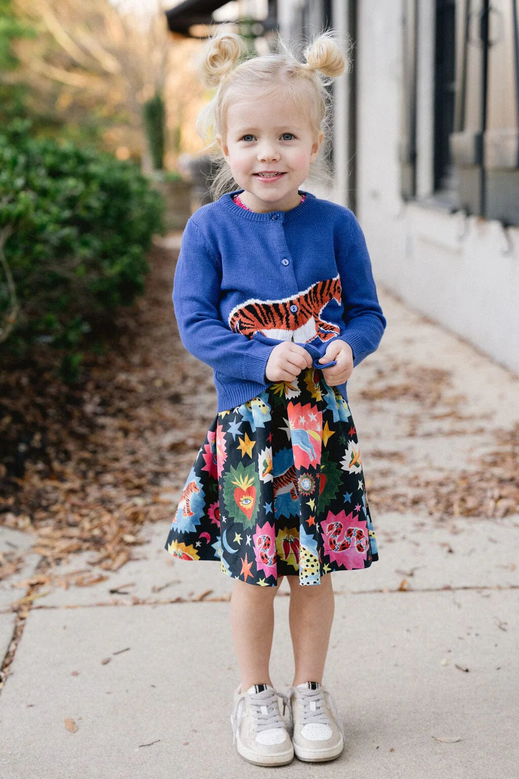 Girls Evelyn Cardigan- Tiger