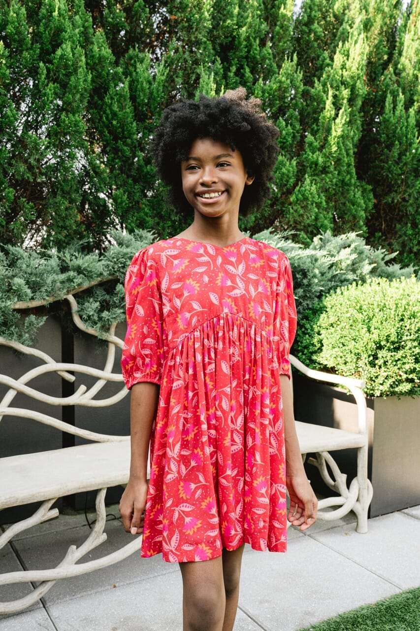 Girls Wallflower Dress- Cherry Red - final sale