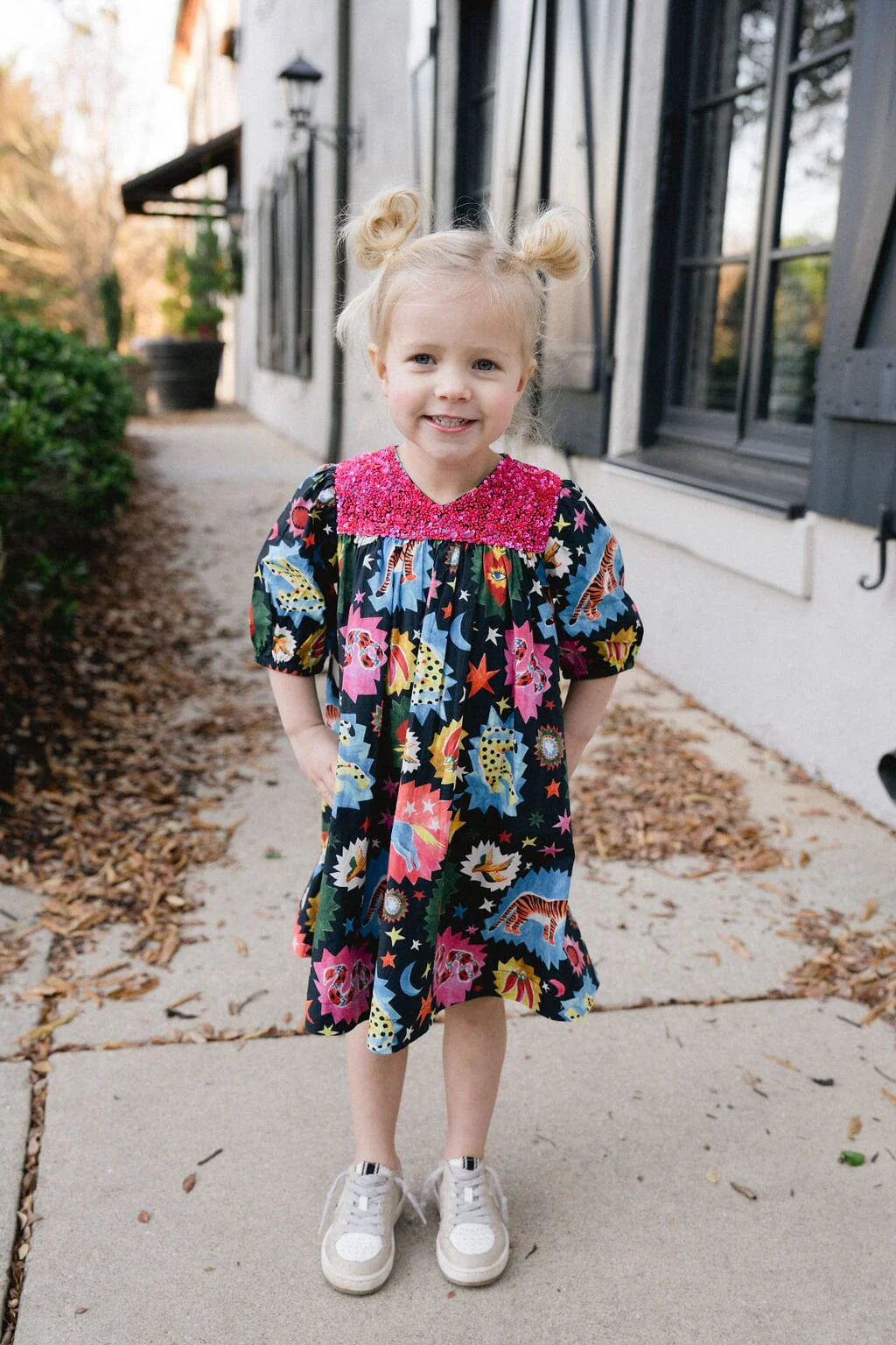 Girls Alice Dress- Black Cosmic - final sale