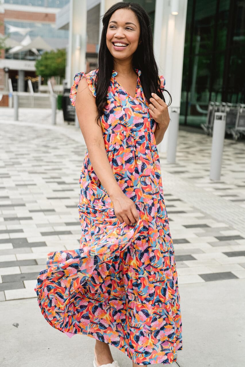 Josie Maxi Dress- Rainbow Floral - final sale