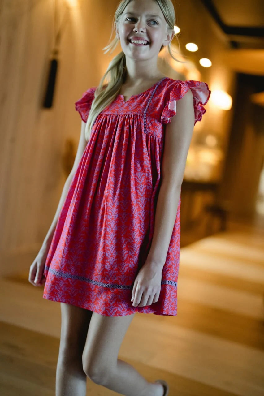 Girls Ellen Dress - Red