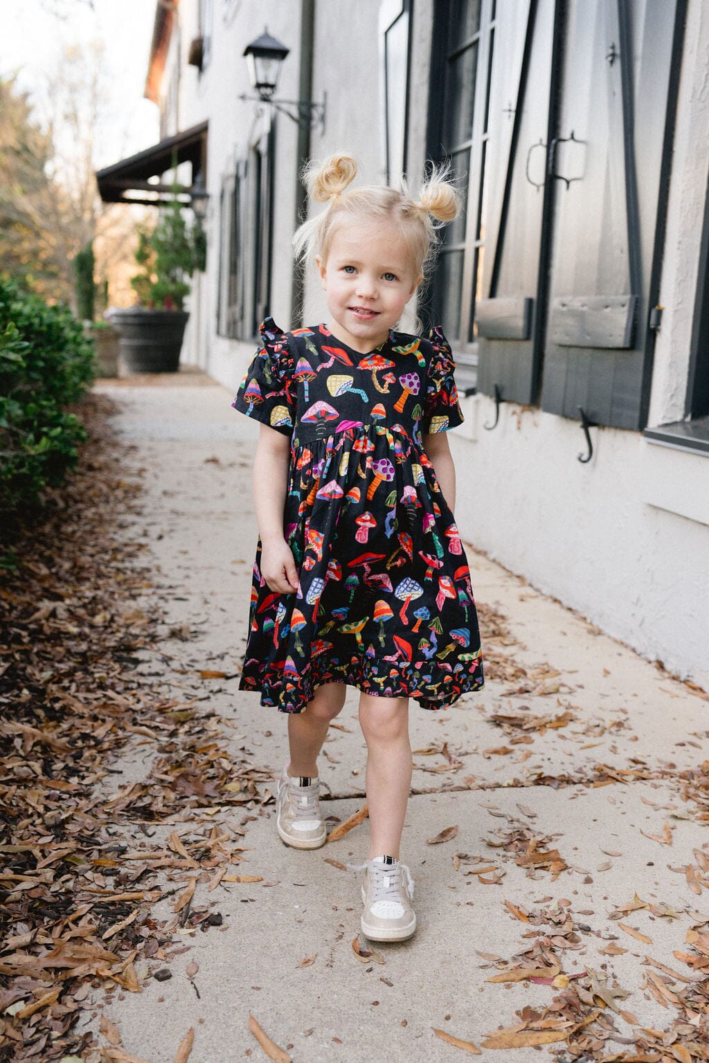 Girls Lotus Dress - Groovy Mushroom - final sale