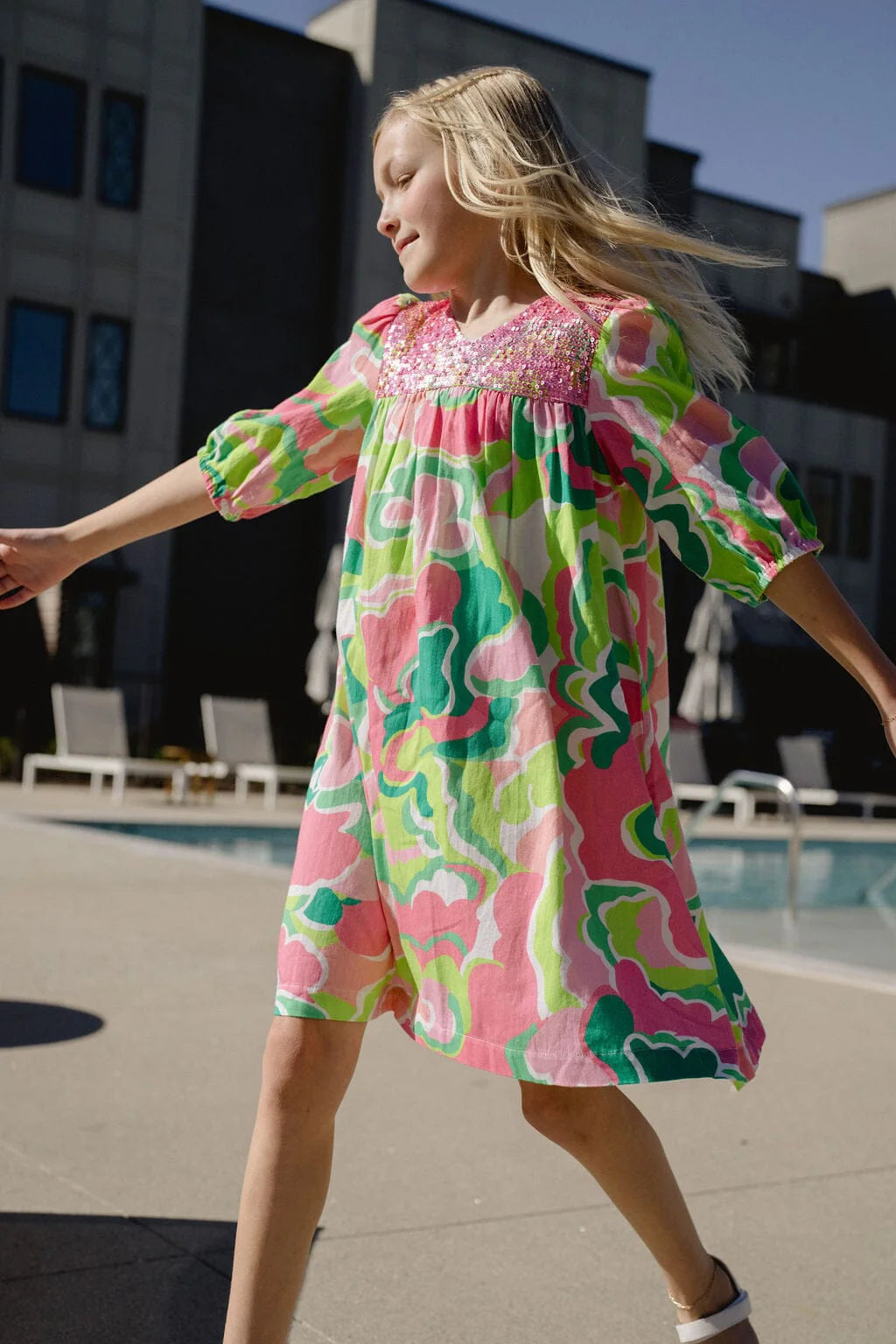 Girls Alice Sequin Dress