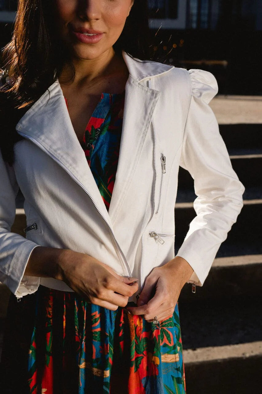 Moto Jacket - White - final sale