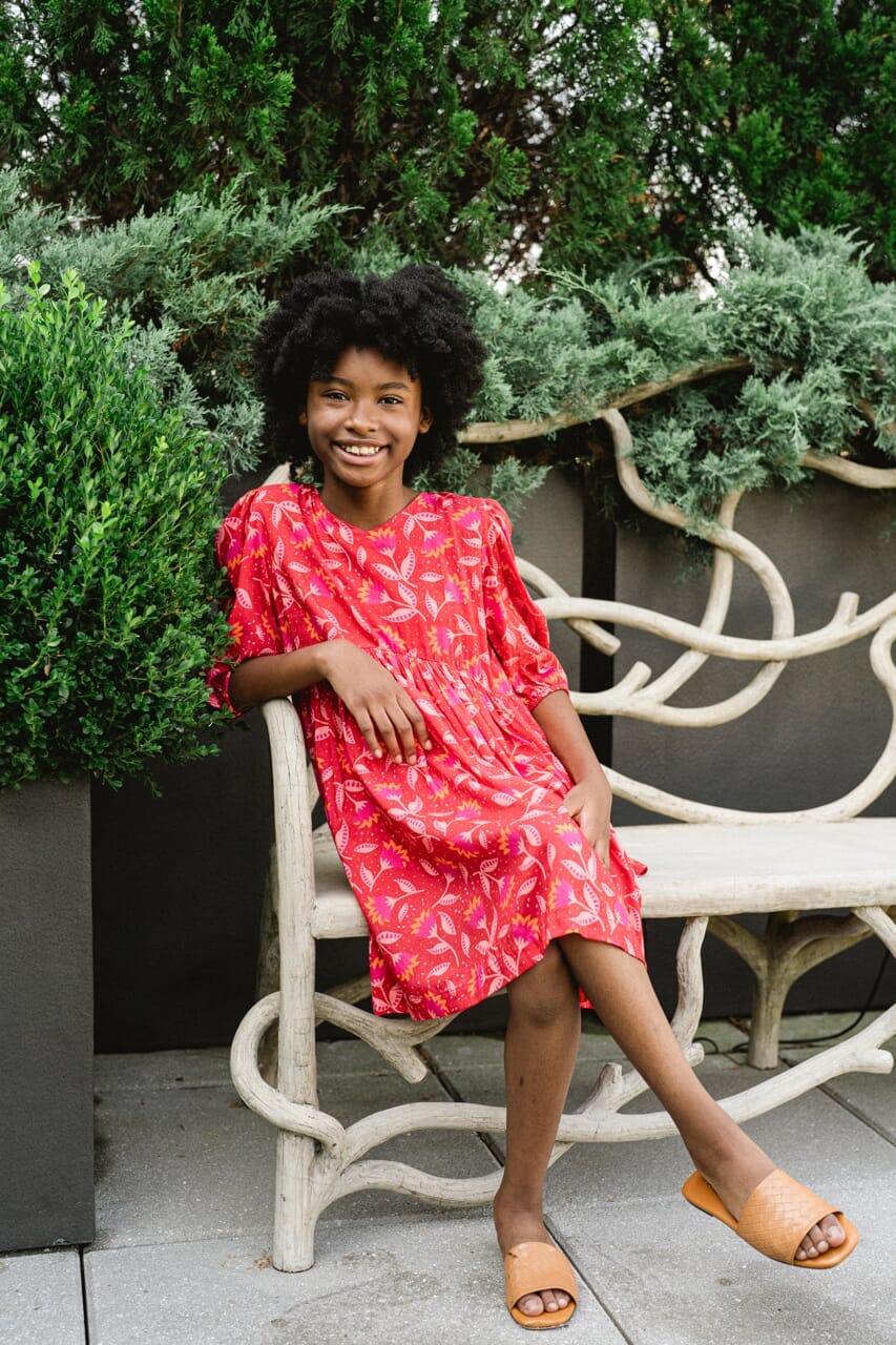 Girls Wallflower Dress- Cherry Red - final sale