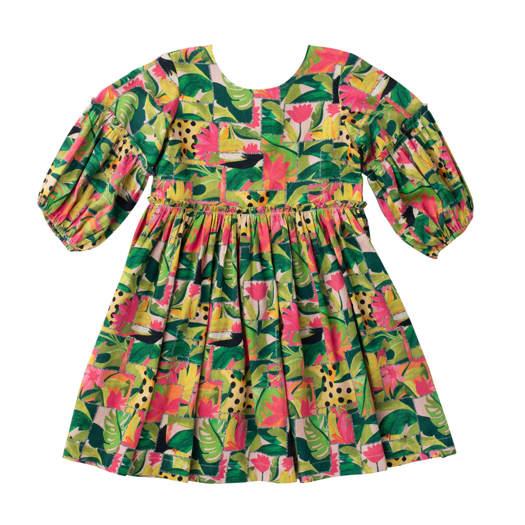 Girls Savannah Dress- Tropical Mirage