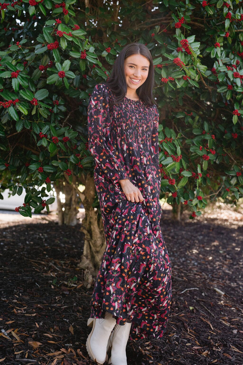 Naomi Maxi Dress- Unicorn Black - final sale