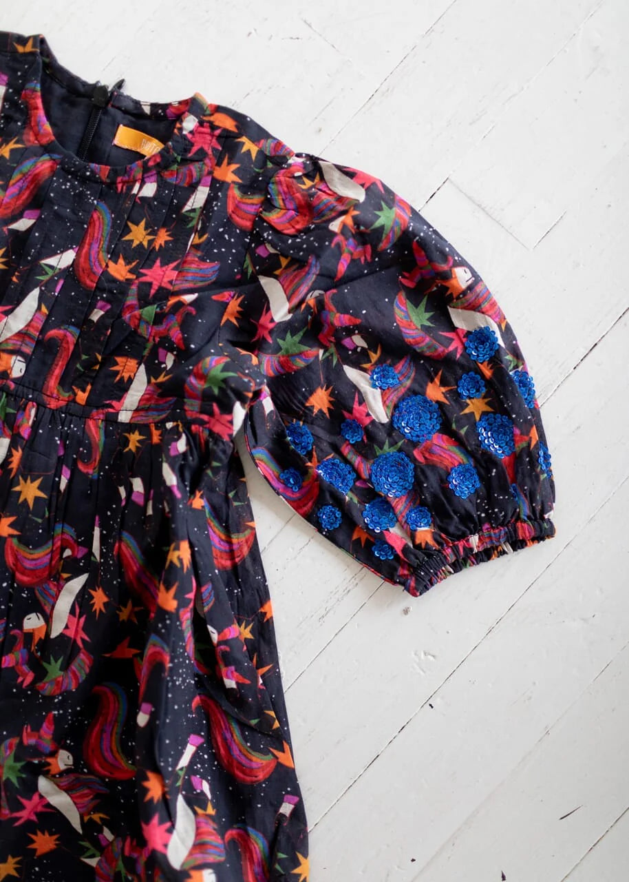 Girls Eva Dress - Unicorn - final sale