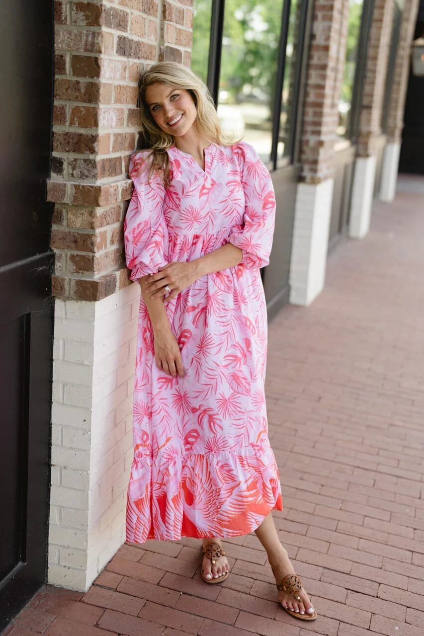 Long Sleeve Jenny Maxi Dress - Pink