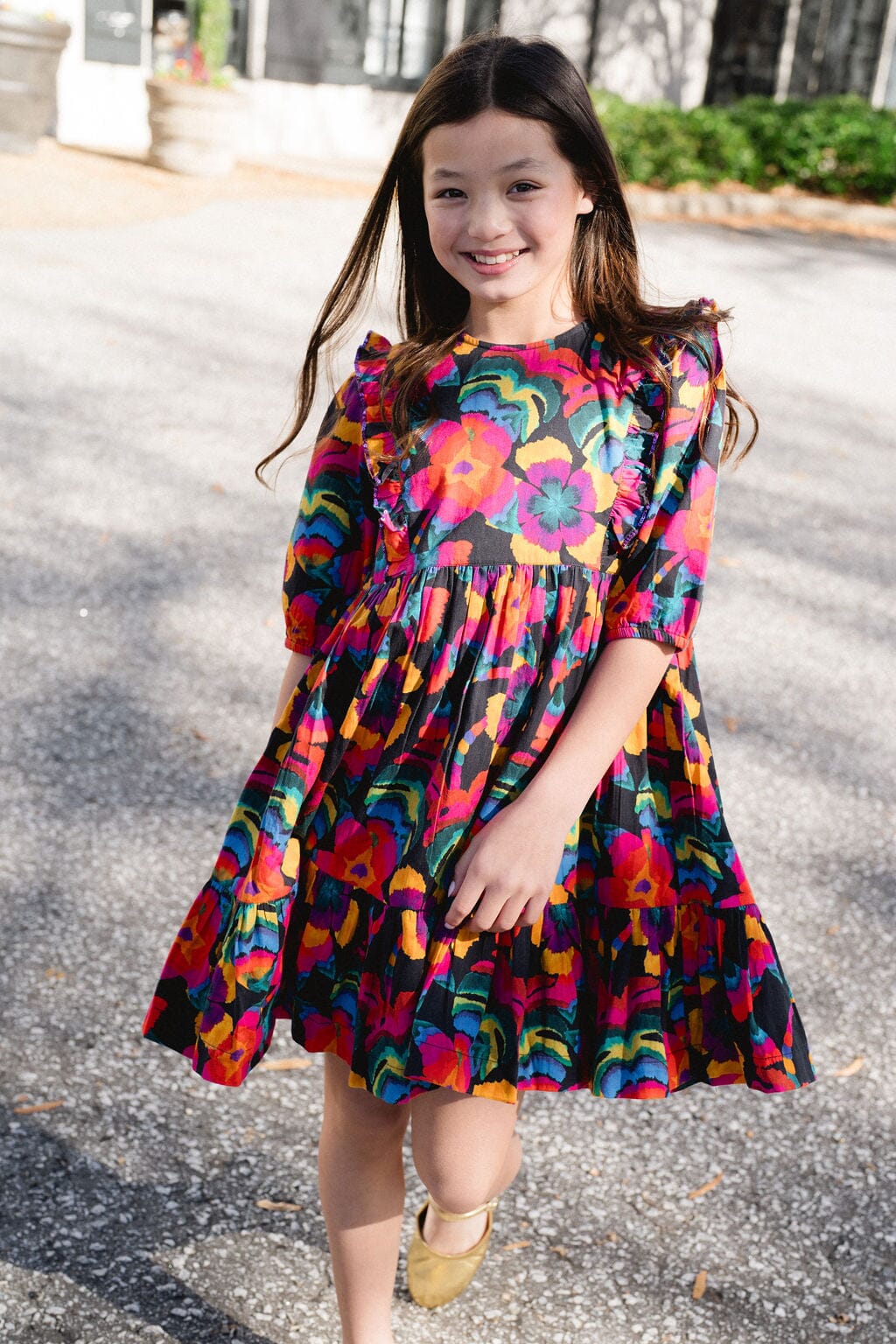 Girls Kelly Dress- Pop Floral - final sale