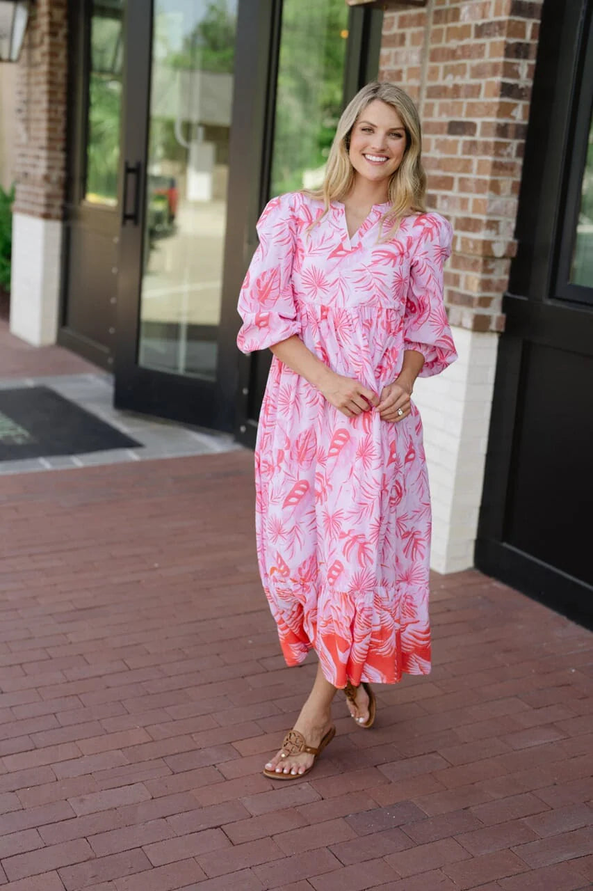 Long Sleeve Jenny Maxi Dress - Pink