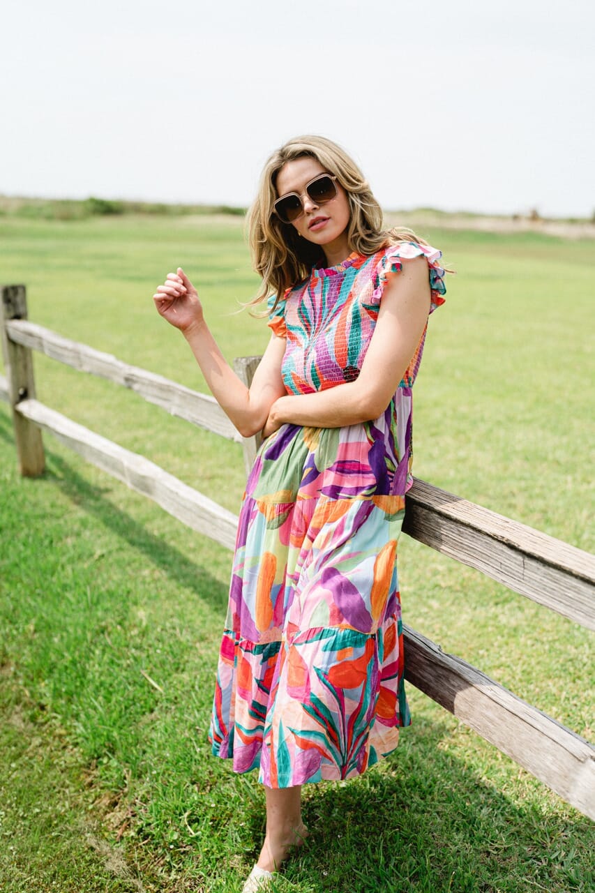 Lilliana Floral Smocked Midi Dress