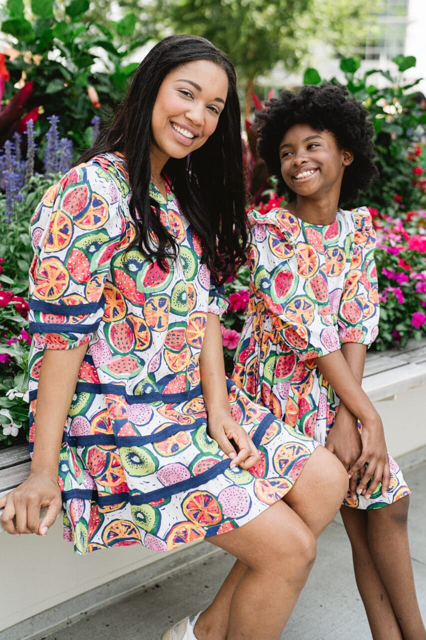 Puff Sleeve Dress- Fruit Cup