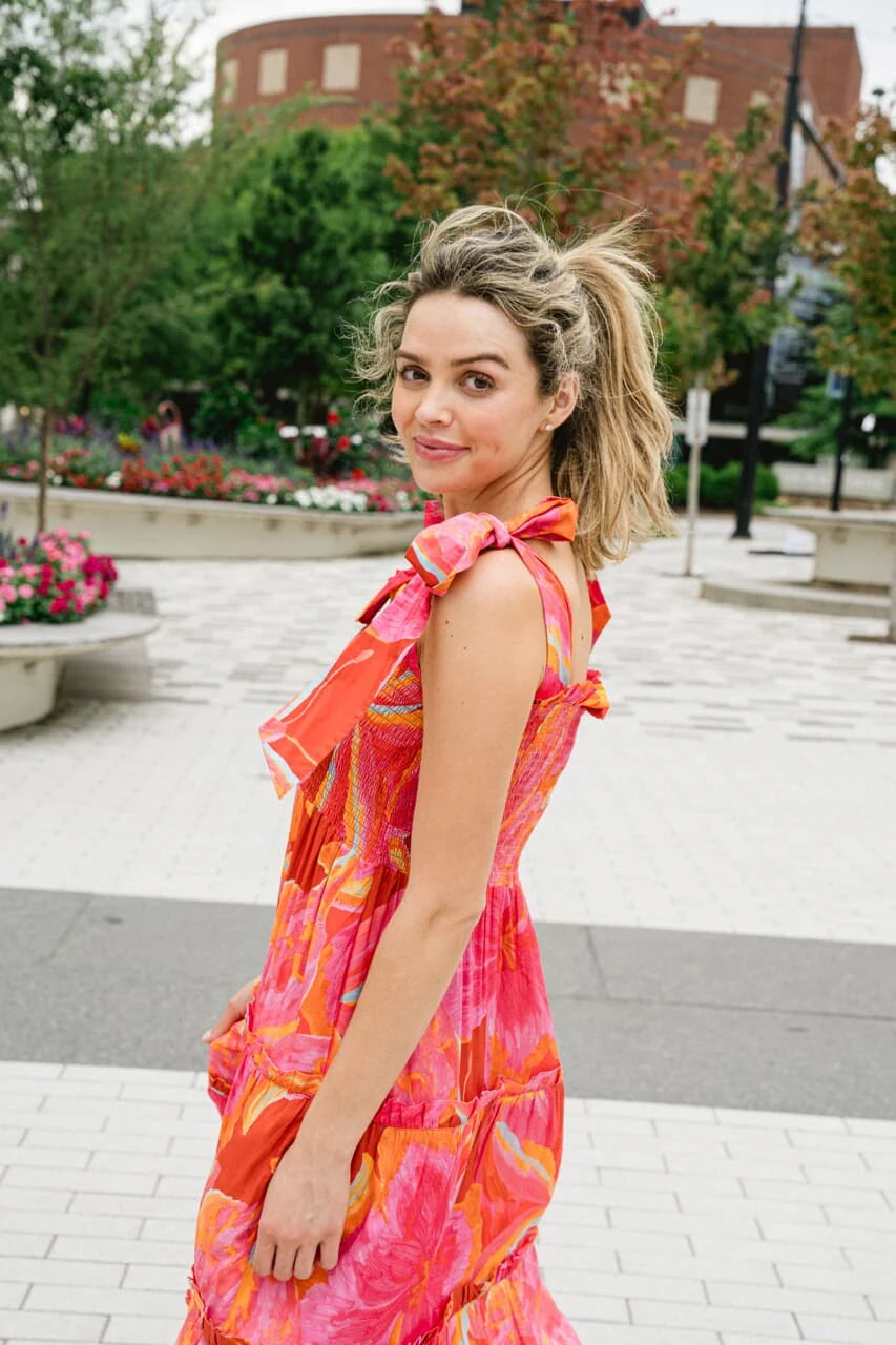 Audrey Midi Dress | Bright Floral - final sale