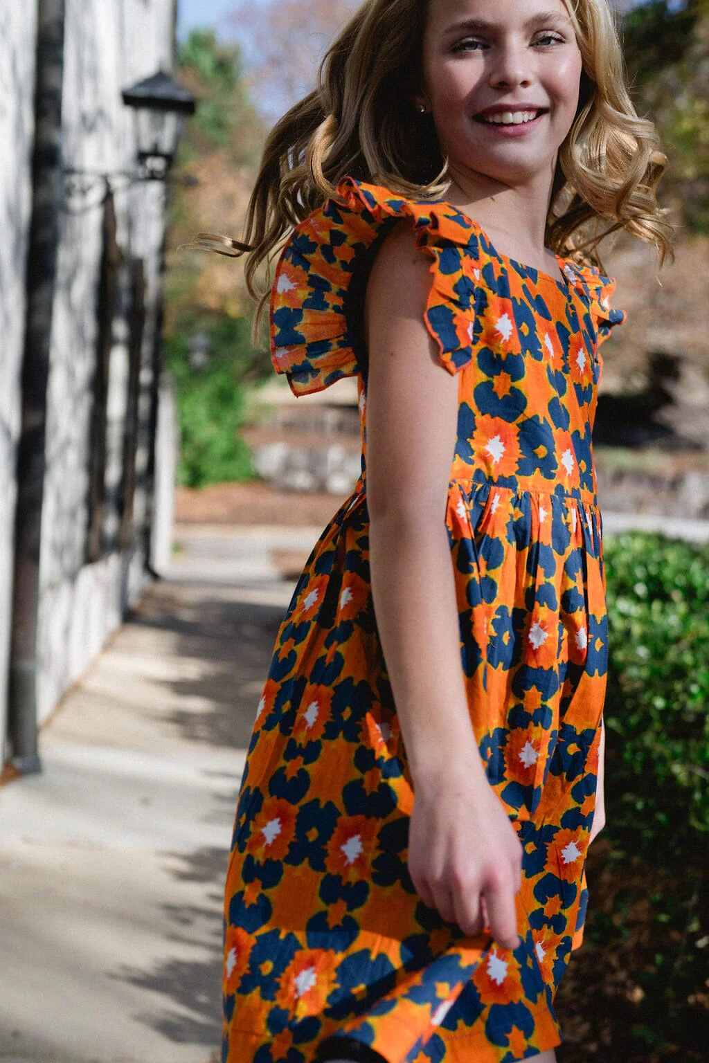 Girls Maya Flutter Sleeve Dress - Tie Dye (Sizes 7-14) - final sale
