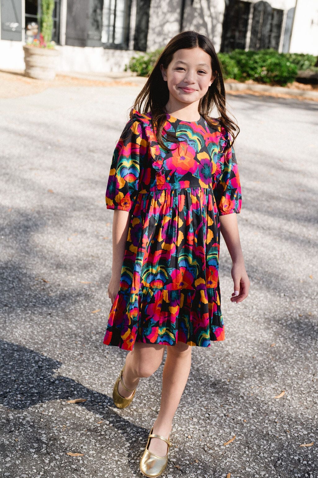 Girls Kelly Dress- Pop Floral - final sale