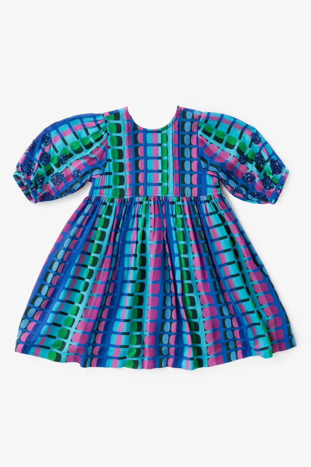 Girls Eva Dress- Jade Geo