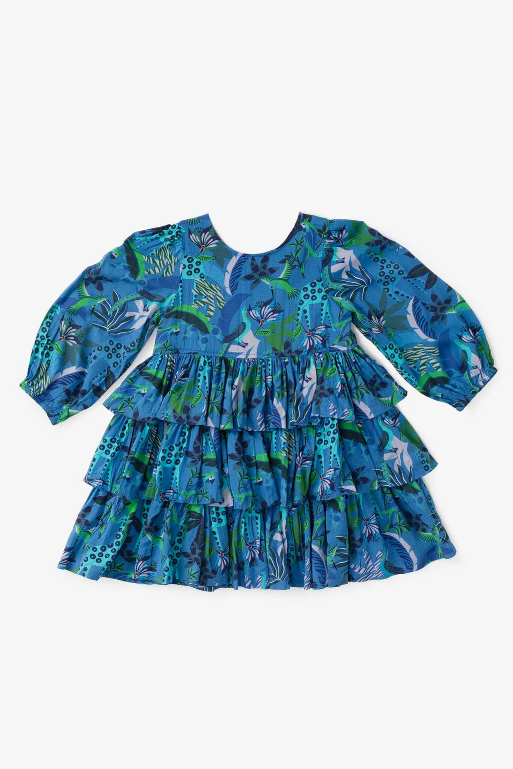 Girls Goldie Dress- Blue Turquoise - final sale